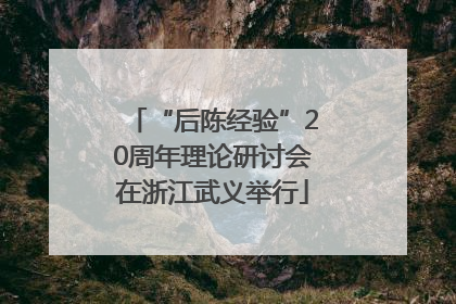 “后陈经验”20周年理论研讨会在浙江武义举行