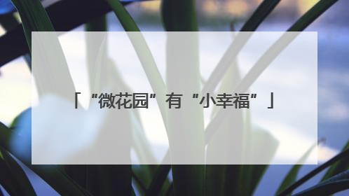 “微花园”有“小幸福”