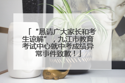 “恳请广大家长和考生谅解”，九江市教育考试中心就中考成绩异常事件致歉！