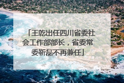 王乾出任四川省委社会工作部部长，省委常委靳磊不再兼任