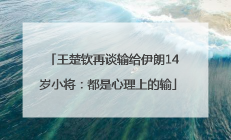 王楚钦再谈输给伊朗14岁小将：都是心理上的输