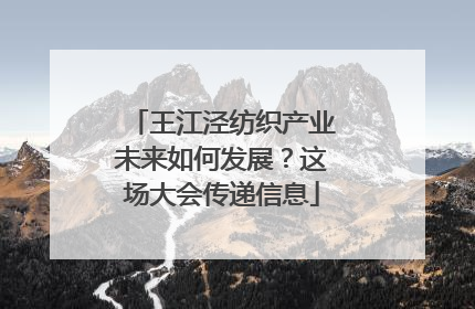 王江泾纺织产业未来如何发展？这场大会传递信息
