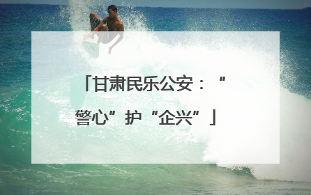 甘肃民乐公安：“警心”护“企兴”