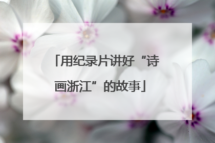 用纪录片讲好“诗画浙江”的故事