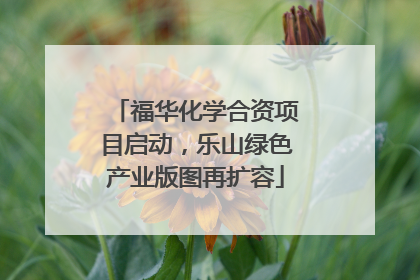 福华化学合资项目启动，乐山绿色产业版图再扩容
