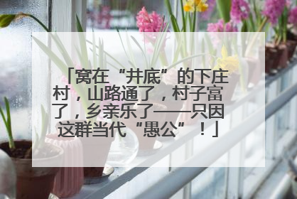 窝在“井底”的下庄村，山路通了，村子富了，乡亲乐了——只因这群当代“愚公”！