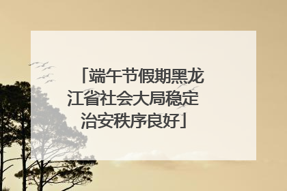 端午节假期黑龙江省社会大局稳定治安秩序良好
