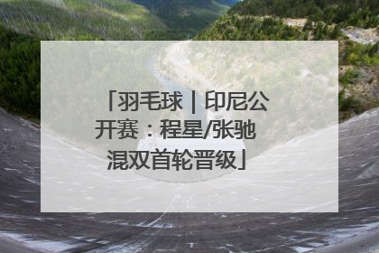 羽毛球｜印尼公开赛：程星/张驰混双首轮晋级