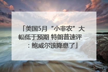 美国5月“小非农”大幅低于预期 特朗普速评：鲍威尔该降息了