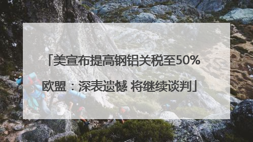 美宣布提高钢铝关税至50% 欧盟：深表遗憾 将继续谈判