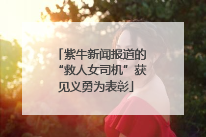 紫牛新闻报道的“救人女司机”获见义勇为表彰