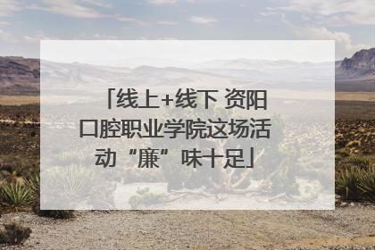 线上+线下 资阳口腔职业学院这场活动“廉”味十足