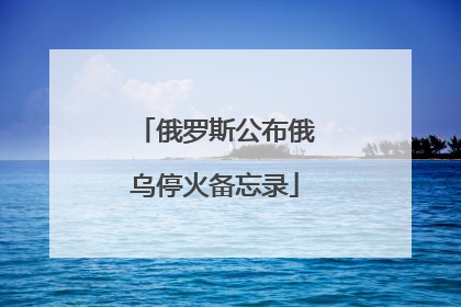 俄罗斯公布俄乌停火备忘录