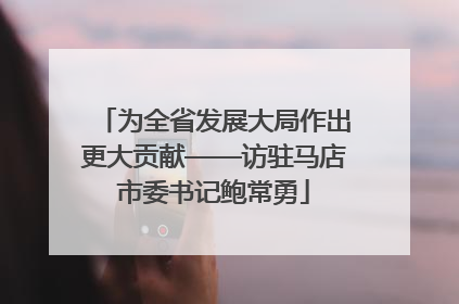 为全省发展大局作出更大贡献——访驻马店市委书记鲍常勇