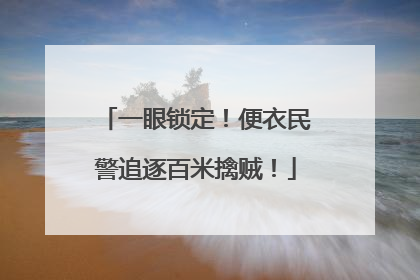 一眼锁定！便衣民警追逐百米擒贼！
