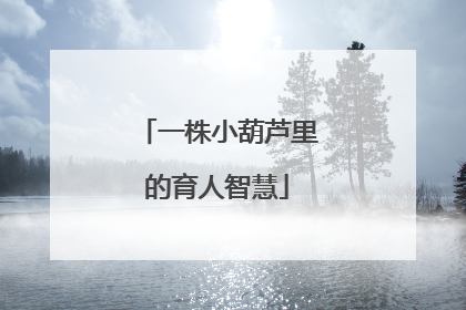 一株小葫芦里的育人智慧
