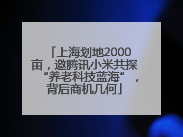 上海划地2000亩，邀腾讯小米共探“养老科技蓝海”，背后商机几何