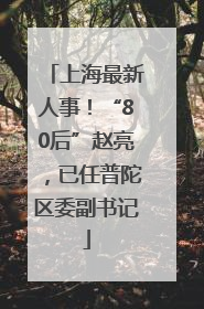 上海最新人事！“80后”赵亮，已任普陀区委副书记