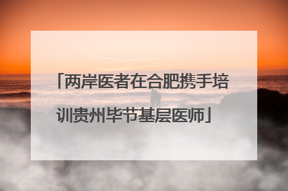 两岸医者在合肥携手培训贵州毕节基层医师