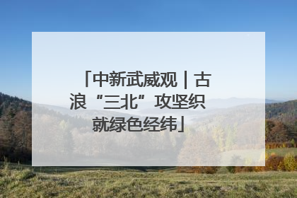 中新武威观｜古浪“三北”攻坚织就绿色经纬