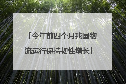 今年前四个月我国物流运行保持韧性增长