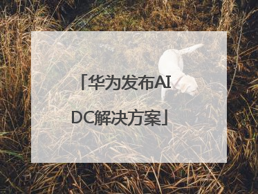 华为发布AI DC解决方案