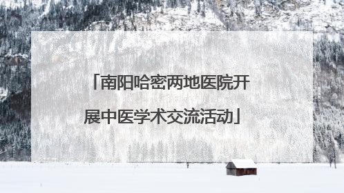 南阳哈密两地医院开展中医学术交流活动