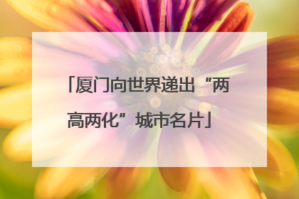 厦门向世界递出“两高两化”城市名片