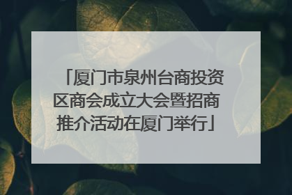 厦门市泉州台商投资区商会成立大会暨招商推介活动在厦门举行