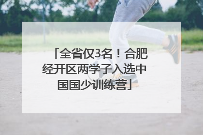 全省仅3名！合肥经开区两学子入选中国国少训练营