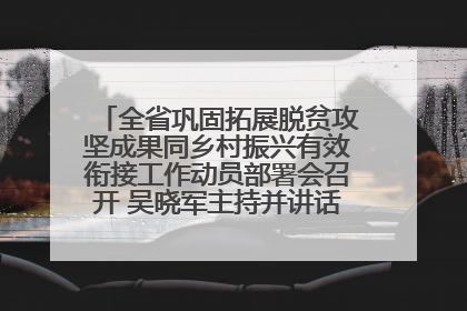 全省巩固拓展脱贫攻坚成果同乡村振兴有效衔接工作动员部署会召开 吴晓军主持并讲话 罗东川作安排部署