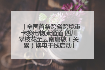 全国首条跨省跨境重卡换电物流通道 四川攀枝花至云南磨憨（关累）换电干线启动