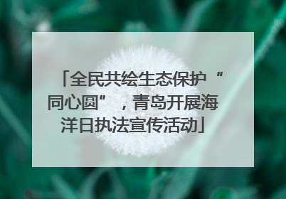 全民共绘生态保护“同心圆”，青岛开展海洋日执法宣传活动