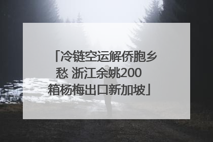 冷链空运解侨胞乡愁 浙江余姚200箱杨梅出口新加坡