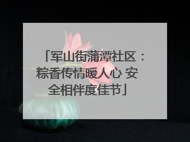 军山街蒲潭社区：粽香传情暖人心 安全相伴度佳节