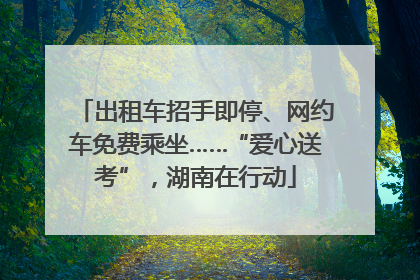 出租车招手即停、网约车免费乘坐……“爱心送考”，湖南在行动