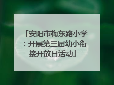 安阳市梅东路小学：开展第三届幼小衔接开放日活动