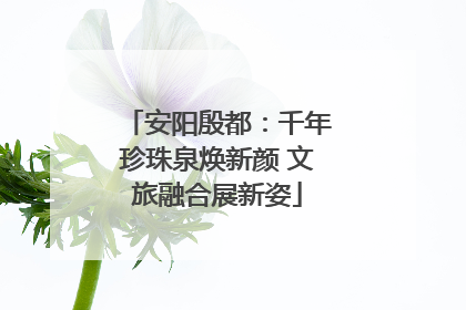 安阳殷都：千年珍珠泉焕新颜 文旅融合展新姿