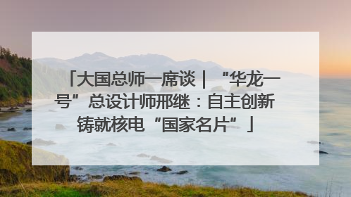 大国总师一席谈｜“华龙一号”总设计师邢继：自主创新铸就核电“国家名片”