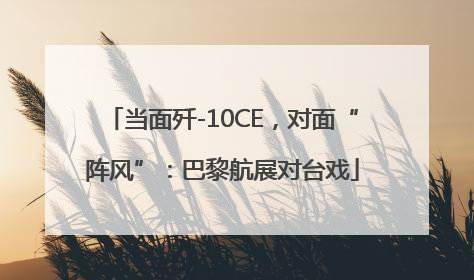 当面歼-10CE，对面“阵风”：巴黎航展对台戏