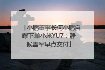 小鹏董事长何小鹏自曝下单小米YU7：静候雷军早点交付