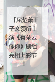 屈楚萧王子文领衔主演《有朵云像你》剧组亮相上影节