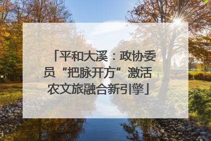 平和大溪：政协委员“把脉开方”激活农文旅融合新引擎