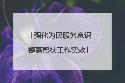 强化为民服务意识 提高帮扶工作实效