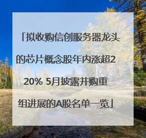 拟收购信创服务器龙头的芯片概念股年内涨超220% 5月披露并购重组进展的A股名单一览
