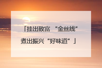 挂出致富 “金丝线” 煮出振兴“好味道”