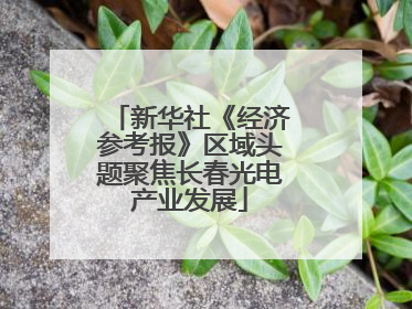 新华社《经济参考报》区域头题聚焦长春光电产业发展