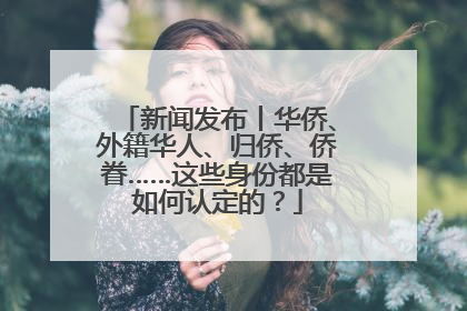 新闻发布丨华侨、外籍华人、归侨、侨眷……这些身份都是如何认定的？