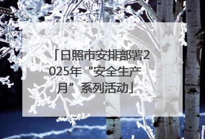 日照市安排部署2025年“安全生产月”系列活动