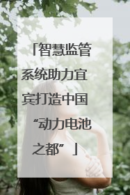 智慧监管系统助力宜宾打造中国“动力电池之都”